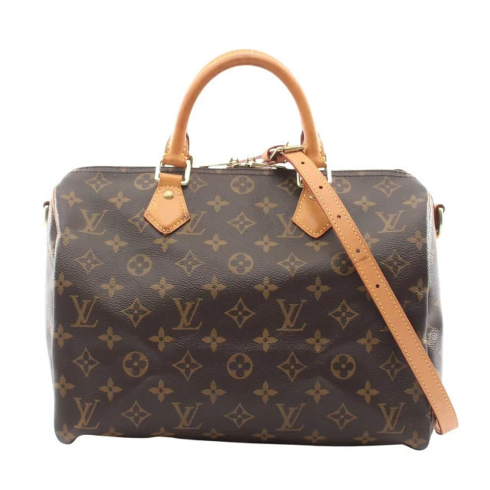 Louis Vuitton Speedy Bandouliere Monogram Handbag Canvas Leather Brown